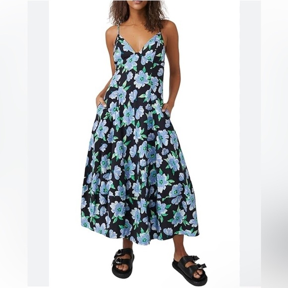 NEW! Free People Finer Things Floral Maxi 🦋 Sz Medium - Picture 10 of 14
